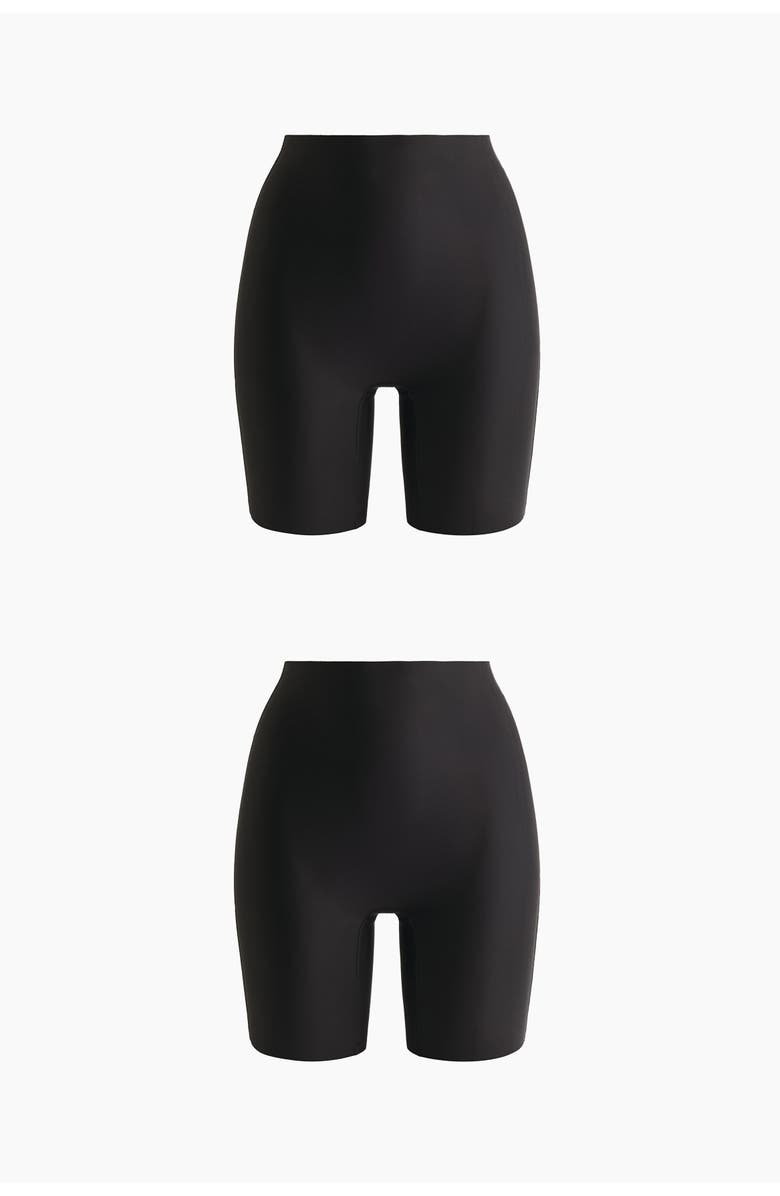 H&M 2-pack no-show light shaping bikers, Alternate, color, Black