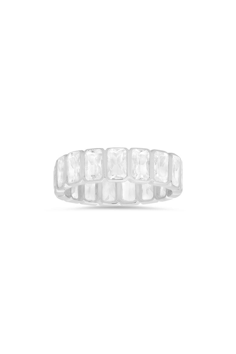 Emerald Cut CZ Infinity Ring, Alternate, color, SILVER