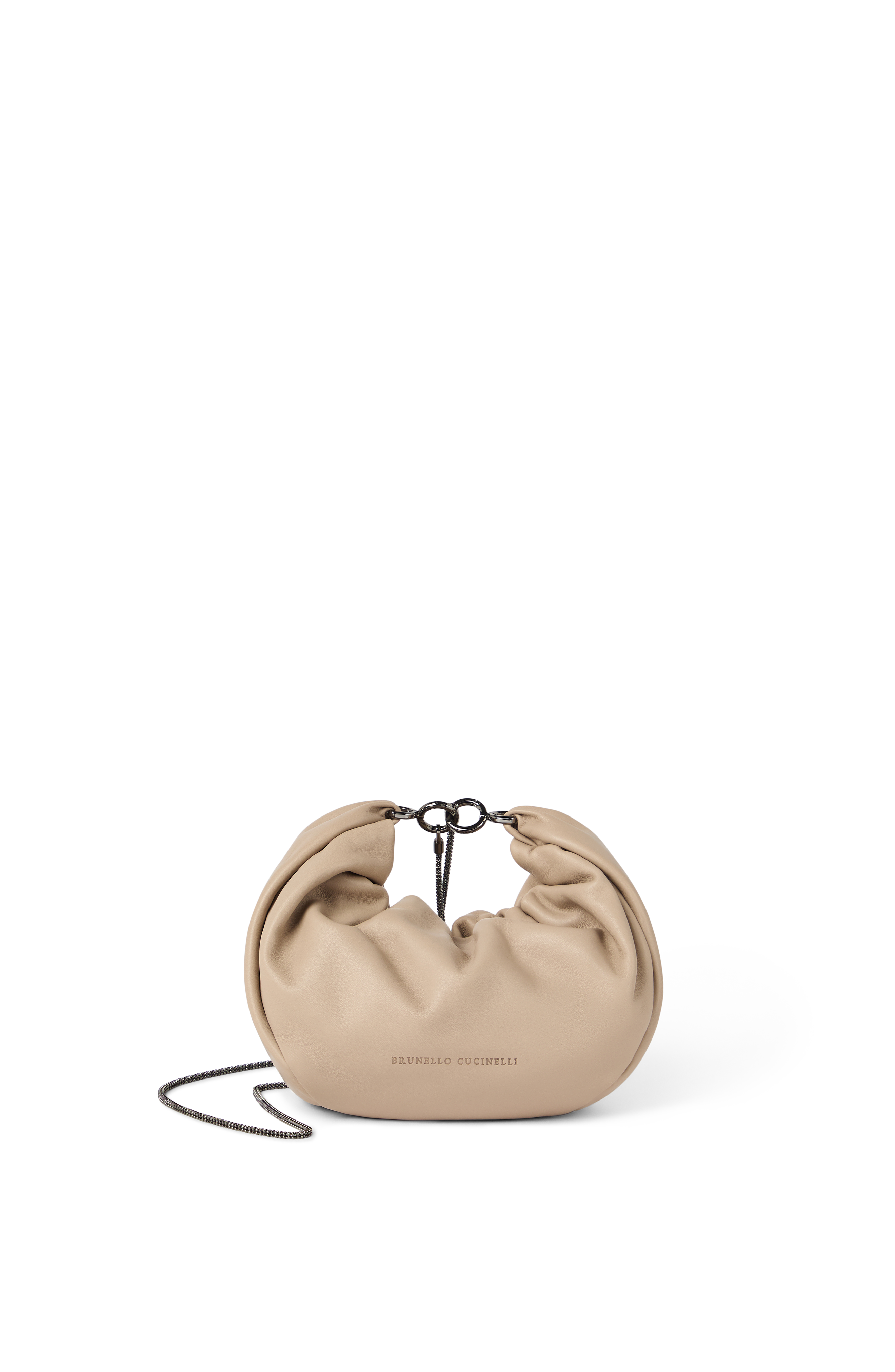 Brunello Cucinelli Soft leather Brioche Hobo bag, Main, color, 