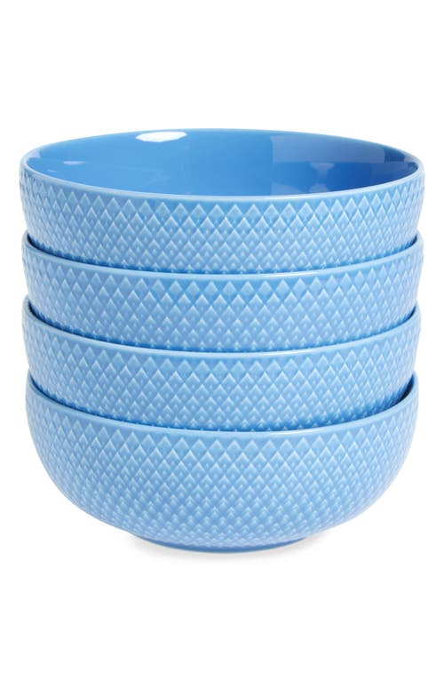Lyngby Porcelaen Rhombe Color Set Of 4 Bowls In Blue