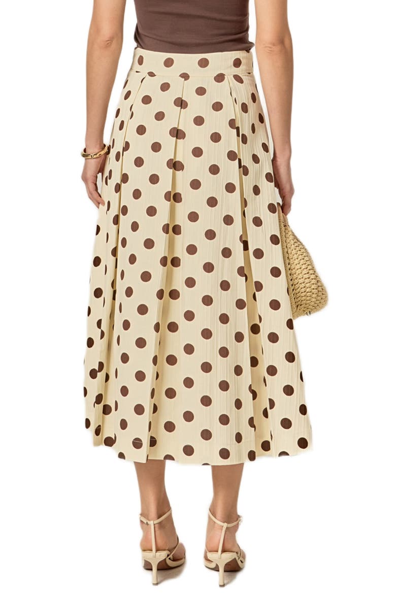 Polka Dot A-Line Midi Skirt, Alternate, color, CREAM