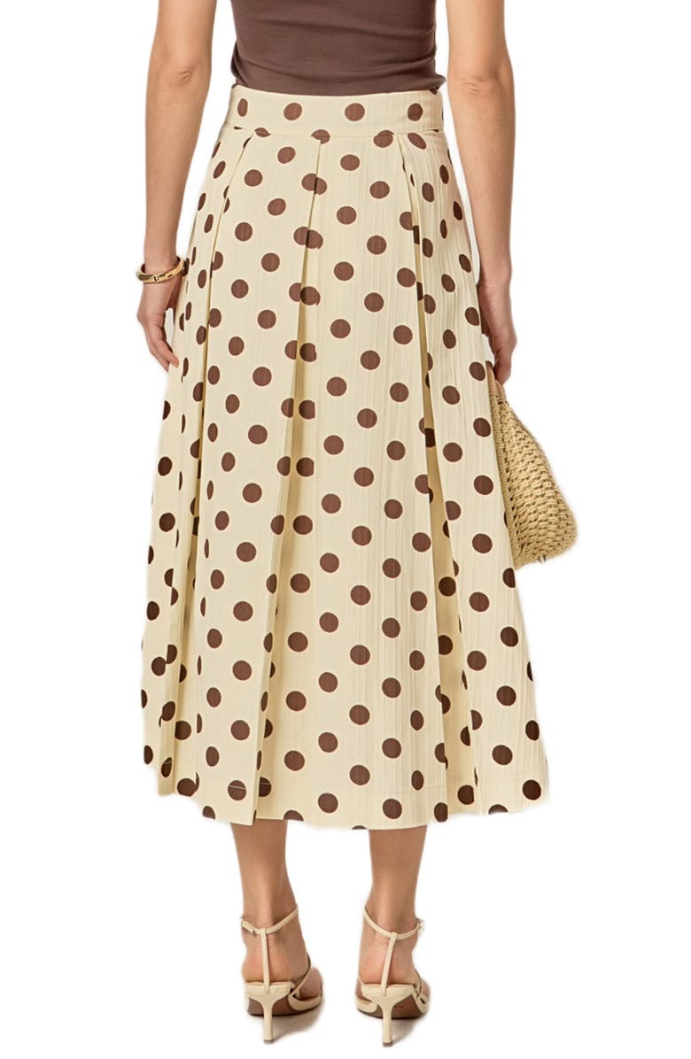 English Factory Polka Dot A-Line Midi Skirt, Alternate, color, Cream