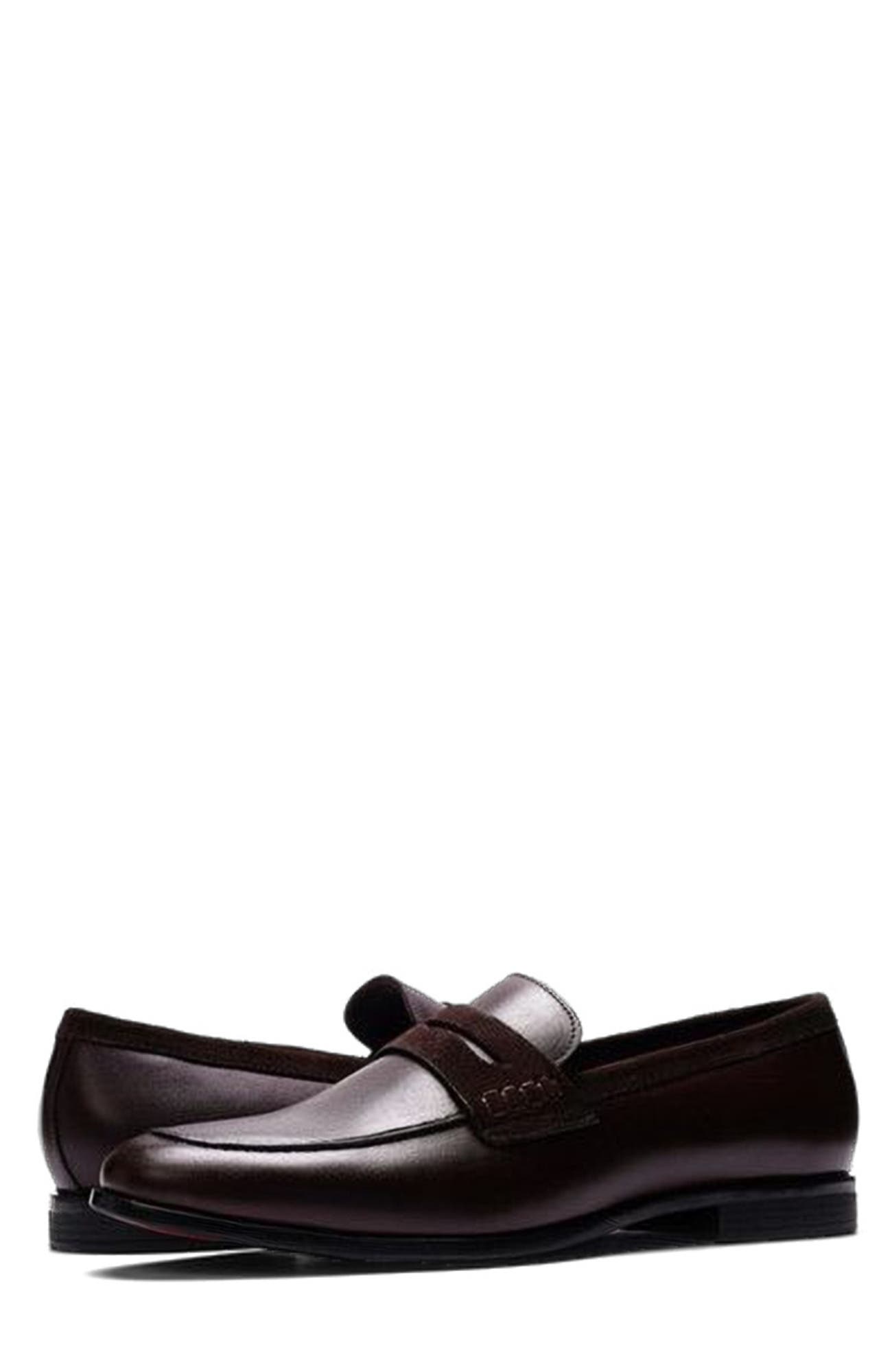 Leon Penny Loafer, Alternate, color, Brown Leather