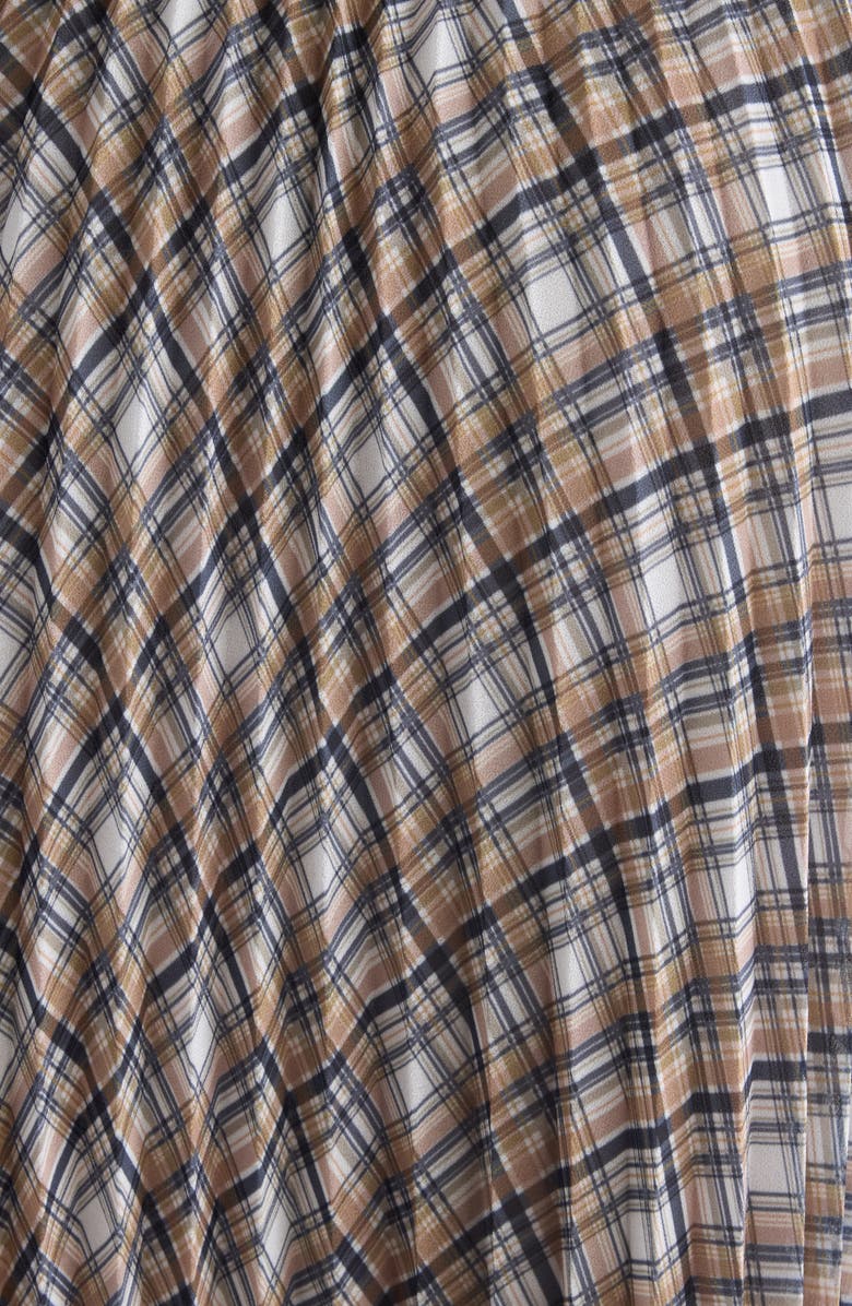 Acne Studios Plaid Bias Cut Pleated Skirt, Alternate, color, Grey