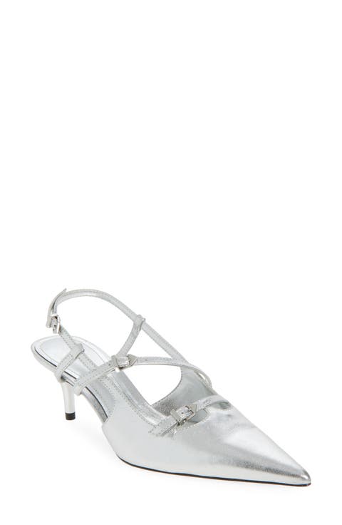 Stacy Kitten Heel Slingback Pump (Women)