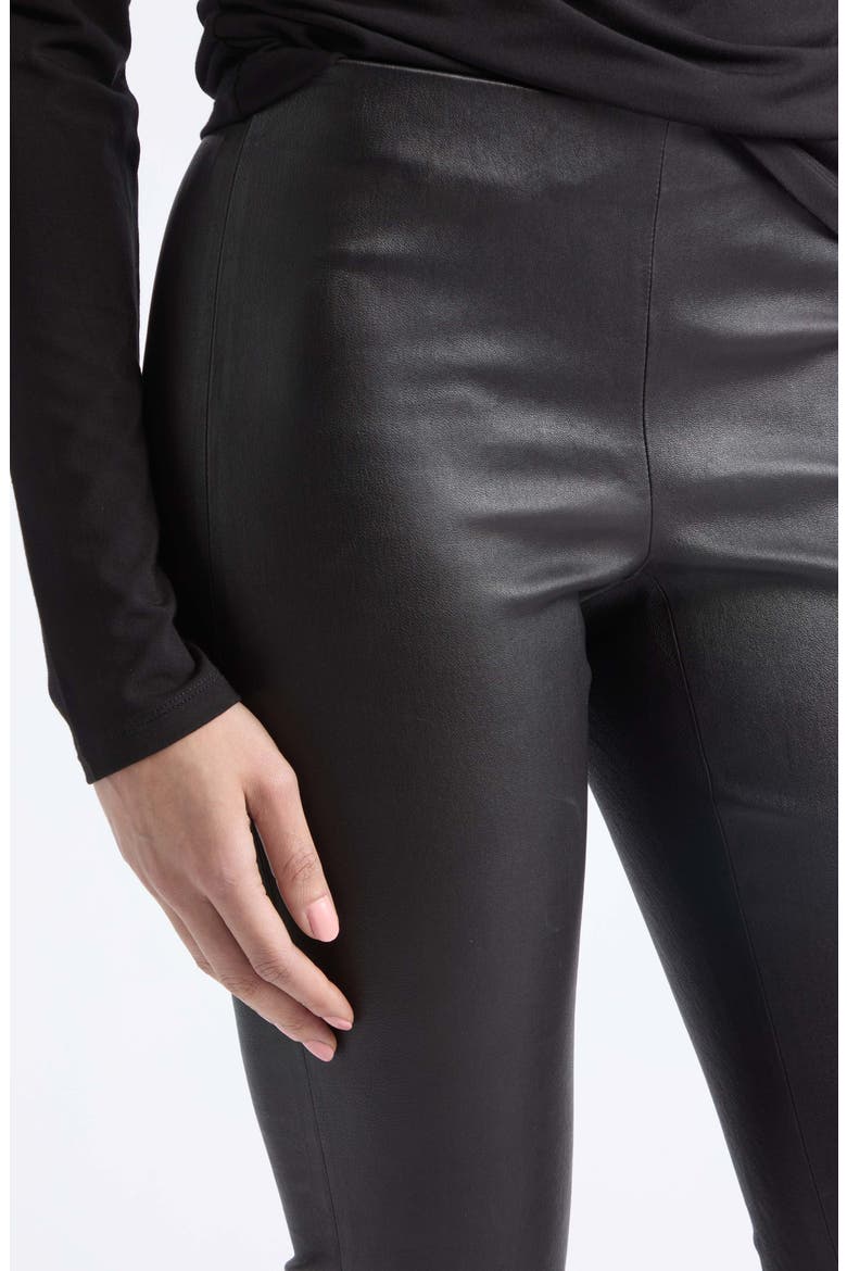 Leather Crop Leggings, Alternate, color, BLACK