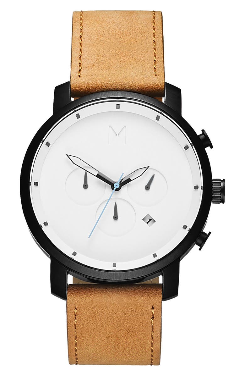 MVMT WATCHES MVMT Chronograph Leather Strap Watch, 45mm, Main, color, 