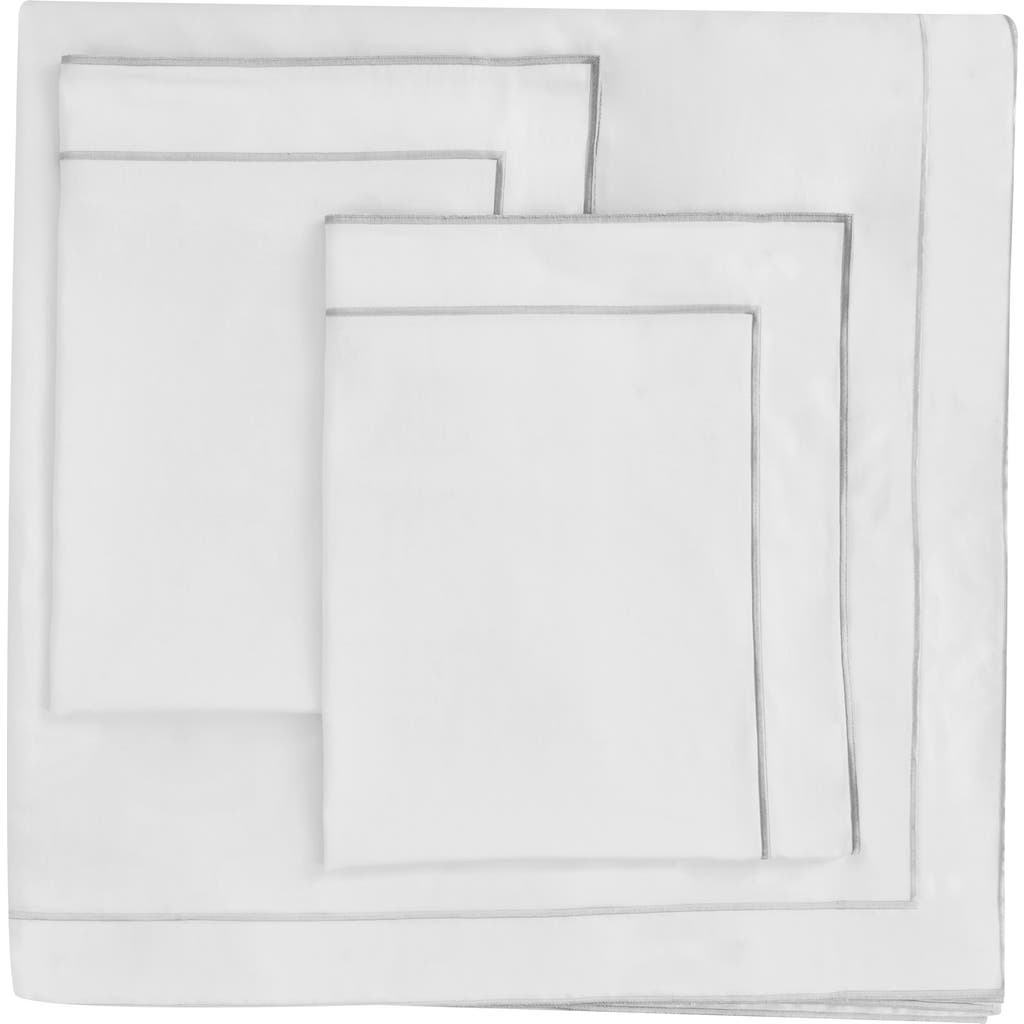 Melange Home Framed Embroidered Duvet & Sham Set In White/grey