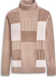 Bugatchi Pattern Wool Blend Turtleneck Sweater
