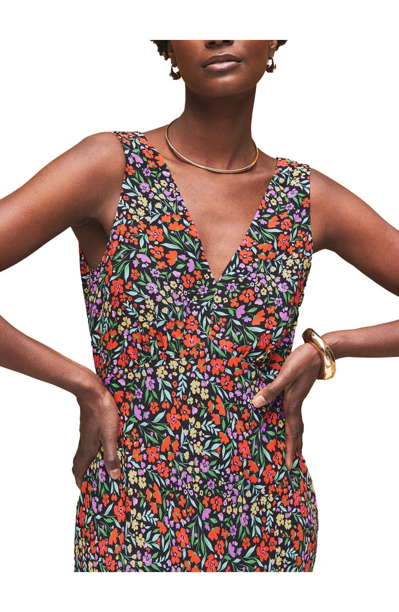 Ro&Zo Sleeveless Ditsy V-Neck Midi Dress, Alternate, color, Red