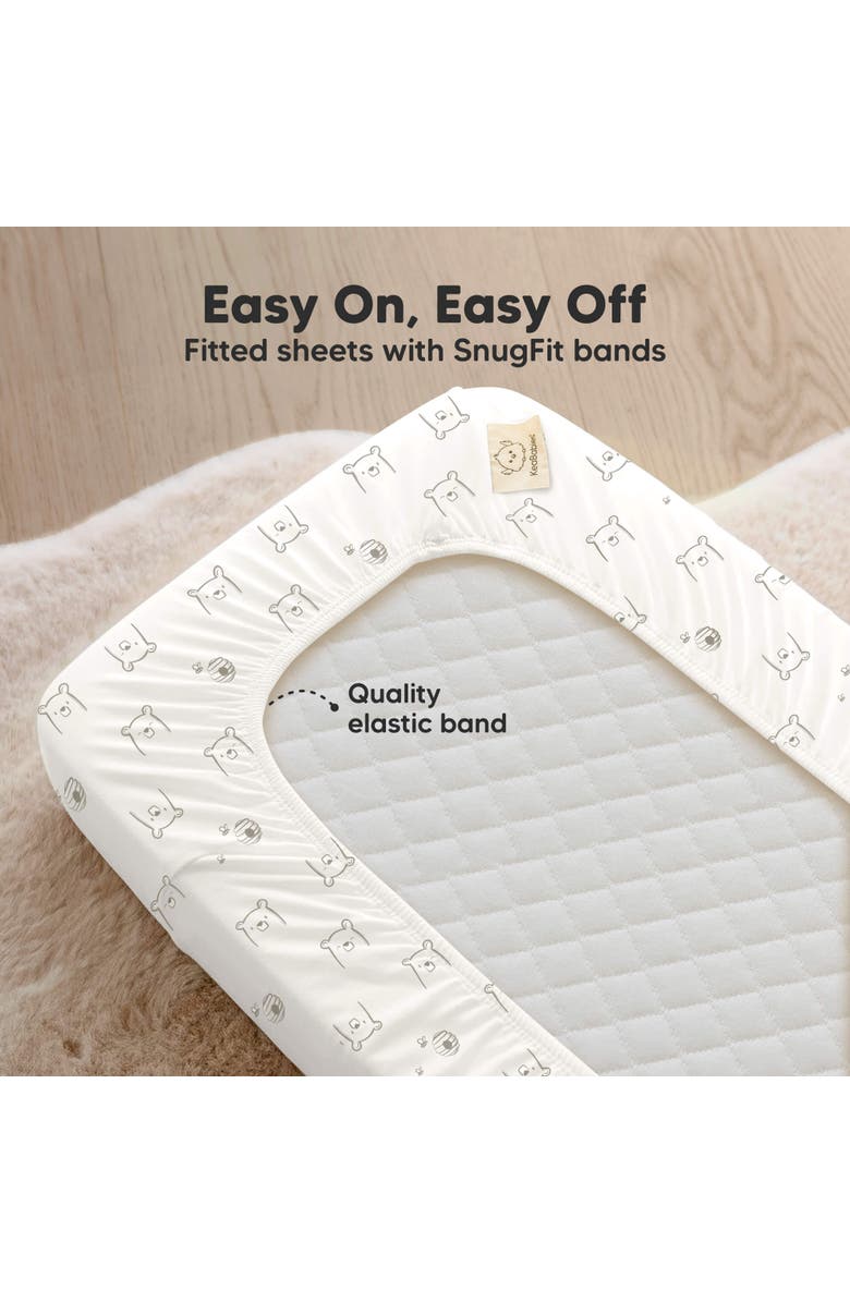 KeaBabies 2-Pack Soothe Fitted Bassinet Sheets, Alternate, color, Bumble Bear