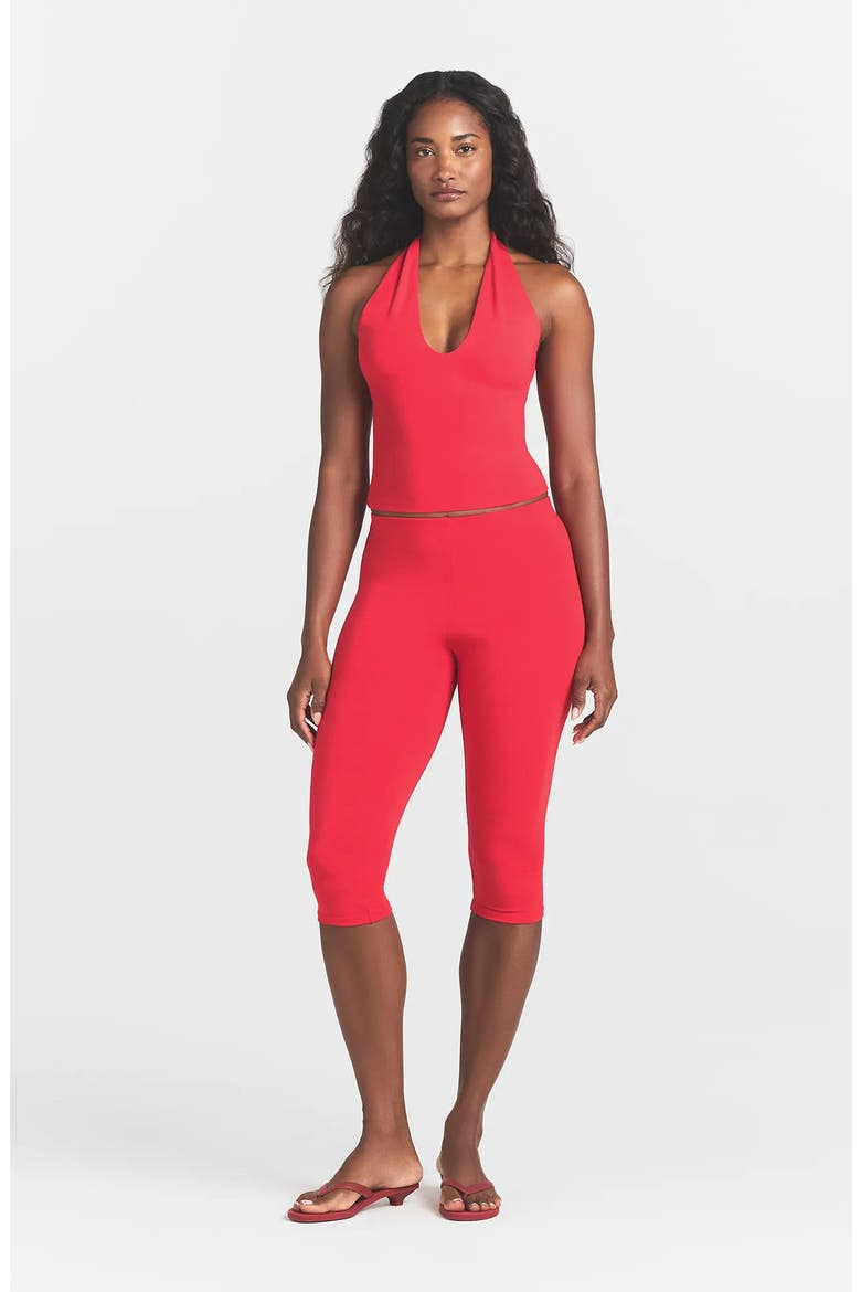 Smooth Layers Halter Top, Alternate, color, CARMINE