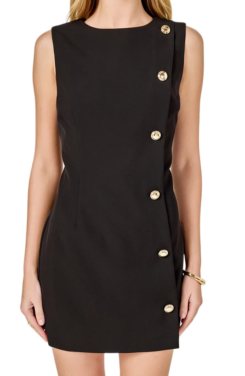 Endless Rose Side Button Minidress, Alternate, color, Black