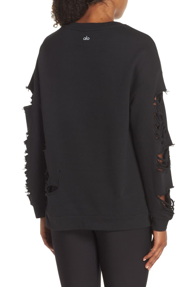 Fade Long Sleeve Pullover, Alternate, color, BLACK