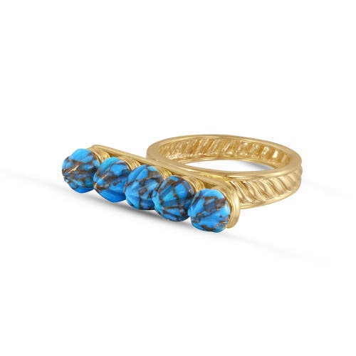 Luvmyjewelry Summer Nights Gold Plated Silver Turquoise Gemstone Multi Stone Ring Pendant In 14kt Gold Vermeil On Sterling