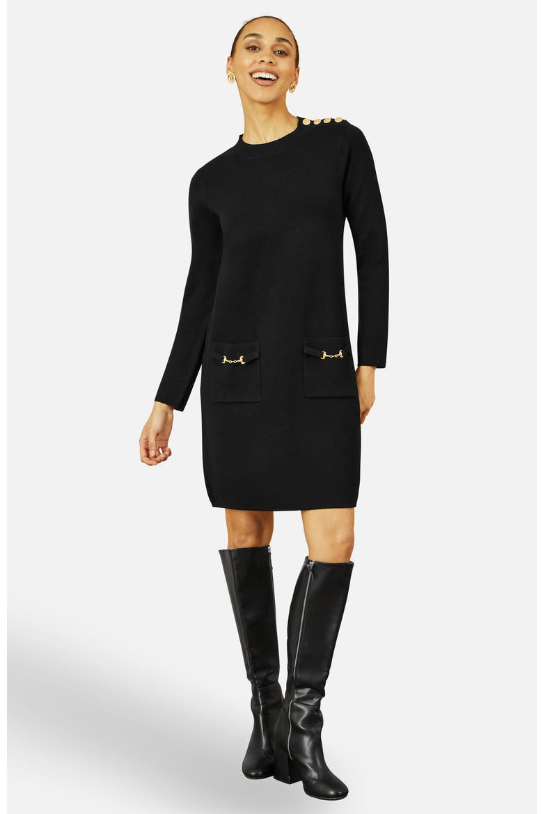 Tunic Sweater Dress, Main, color, Black