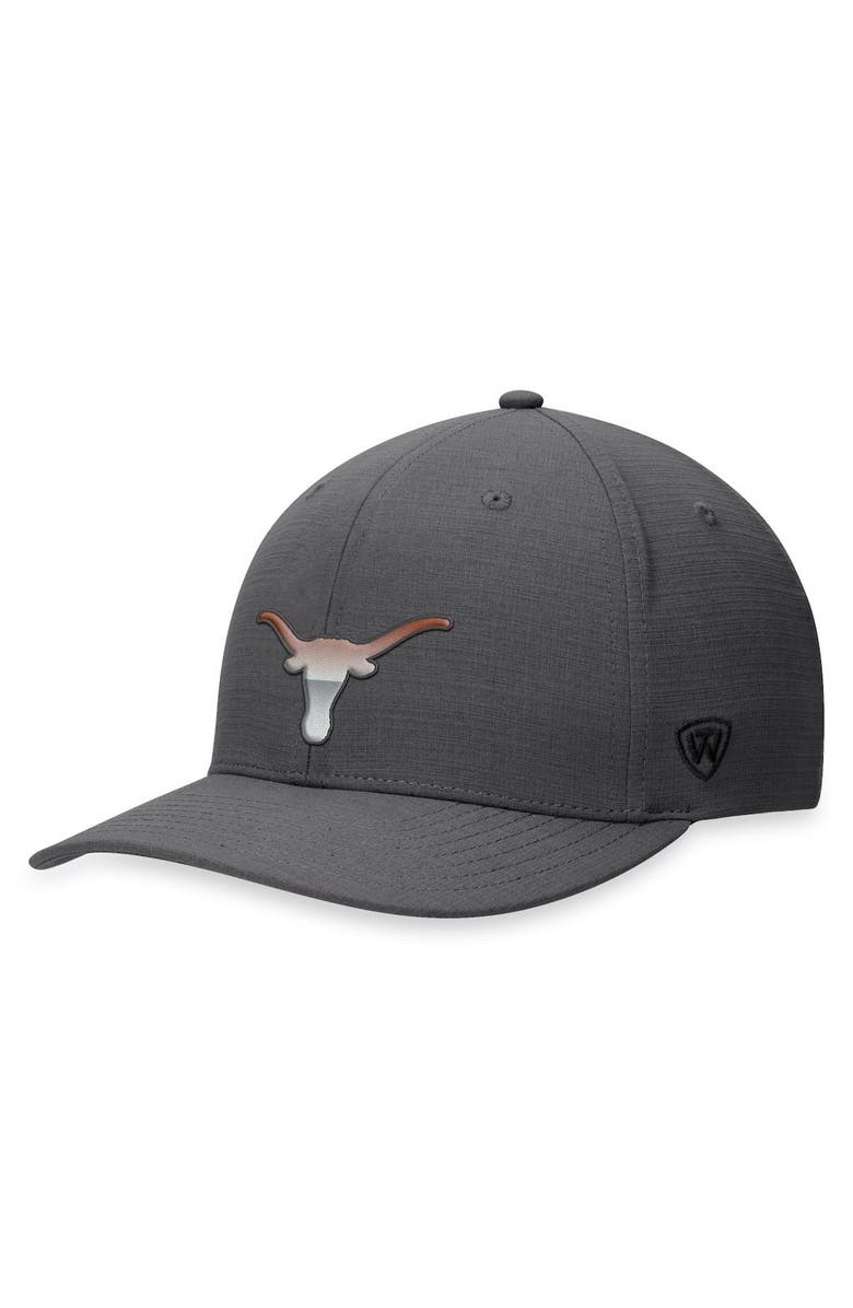 TOP OF THE WORLD Men's Top of the World Gray Texas Longhorns Iron Flex Hat, Main, color, 