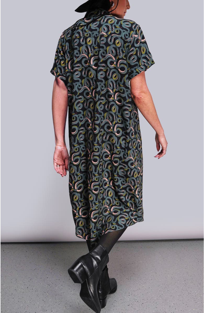 WILDFANG The Empower Shirt Dress, Alternate, color, Serpentine Black