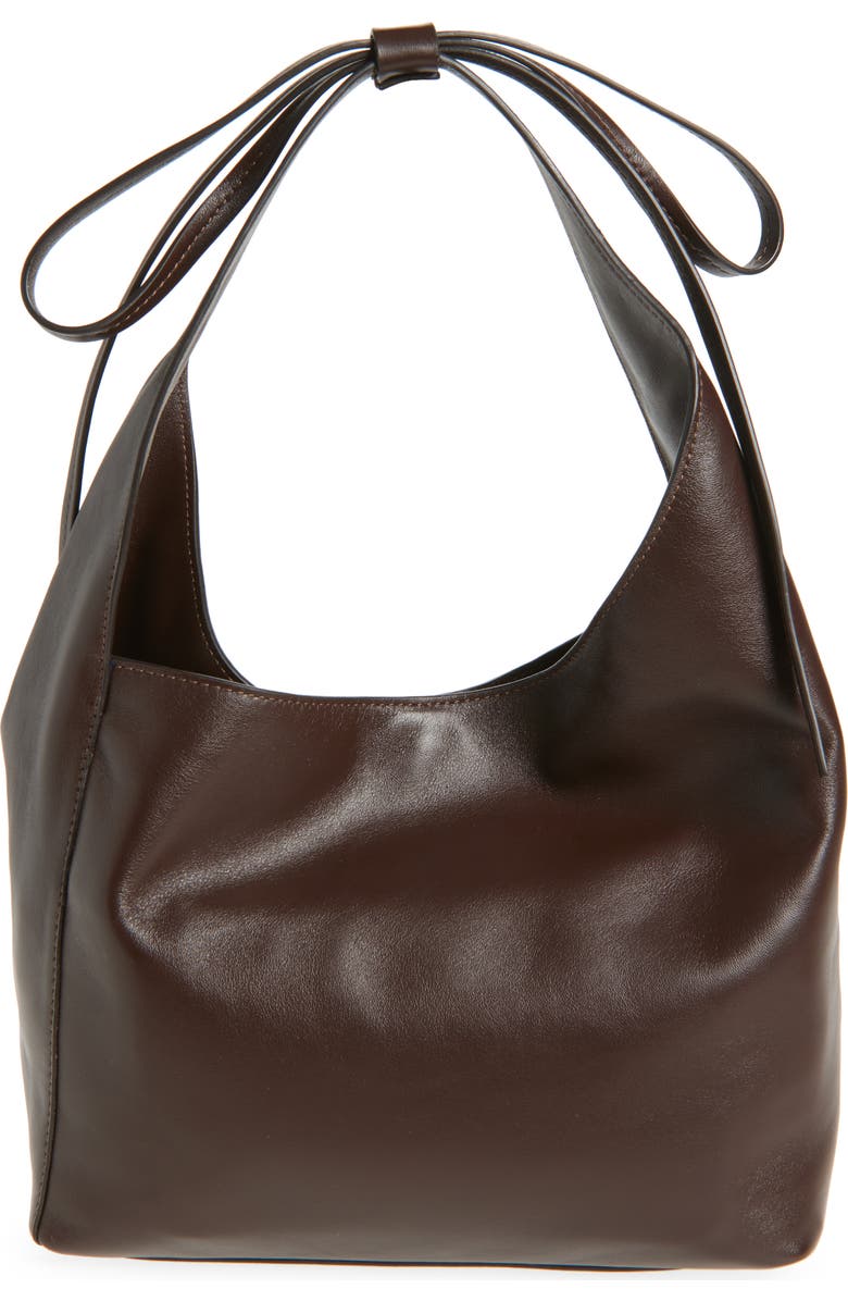 Reformation Small Vittoria Leather Tote, Main, color, Tobacco Leather