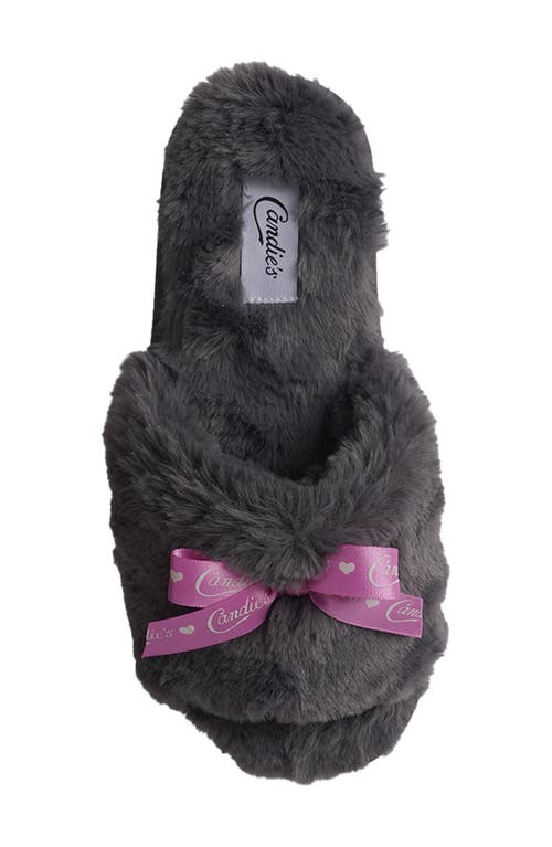 Candies Candie's Zazas Faux Fur Slide Sandal In Grey