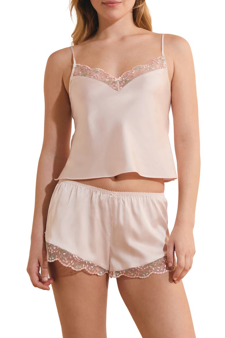Infusion Lace Trim Satin Camisole, Main, color, BLUSH