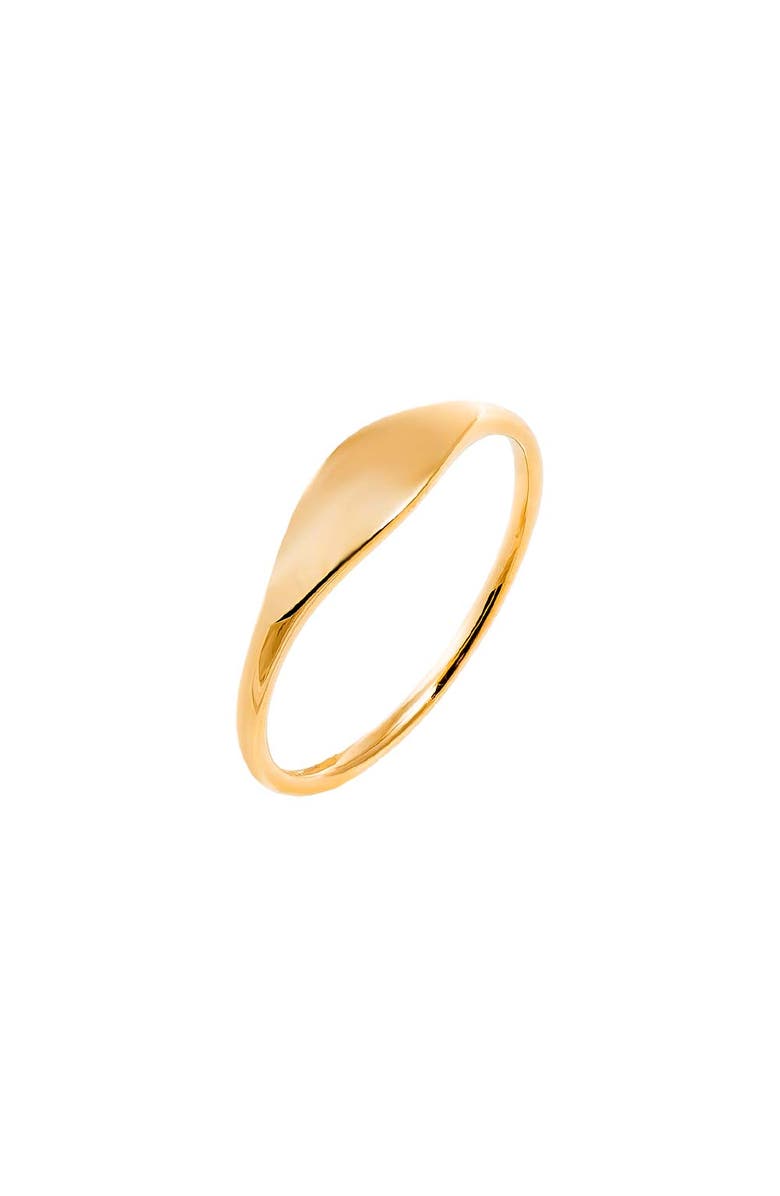 BY ADINA EDEN Solid Flat Stretched Signet Ring 14K, Main, color, 