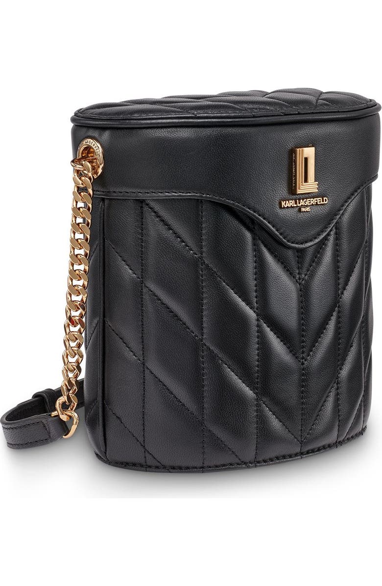 KARL LAGERFELD PARIS Lafayette Crossbody, Alternate, color, Black/Gold