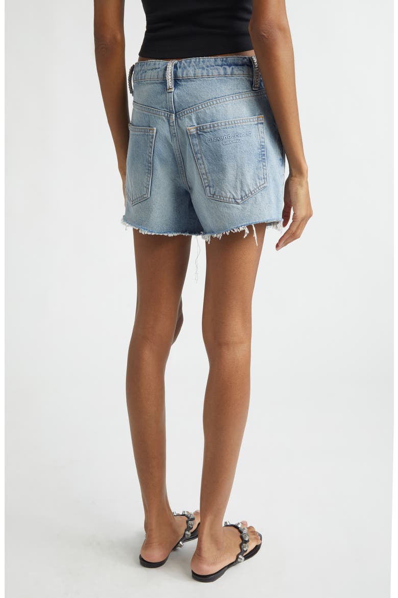 Crystal Belt Loop Relaxed Fit Cutoffs, Alternate, color, VINTAGE BLEACH BLUE