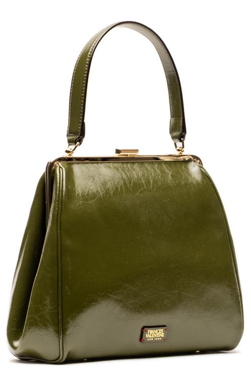Frances Valentine Katherine Frame Leather Handbag In Green