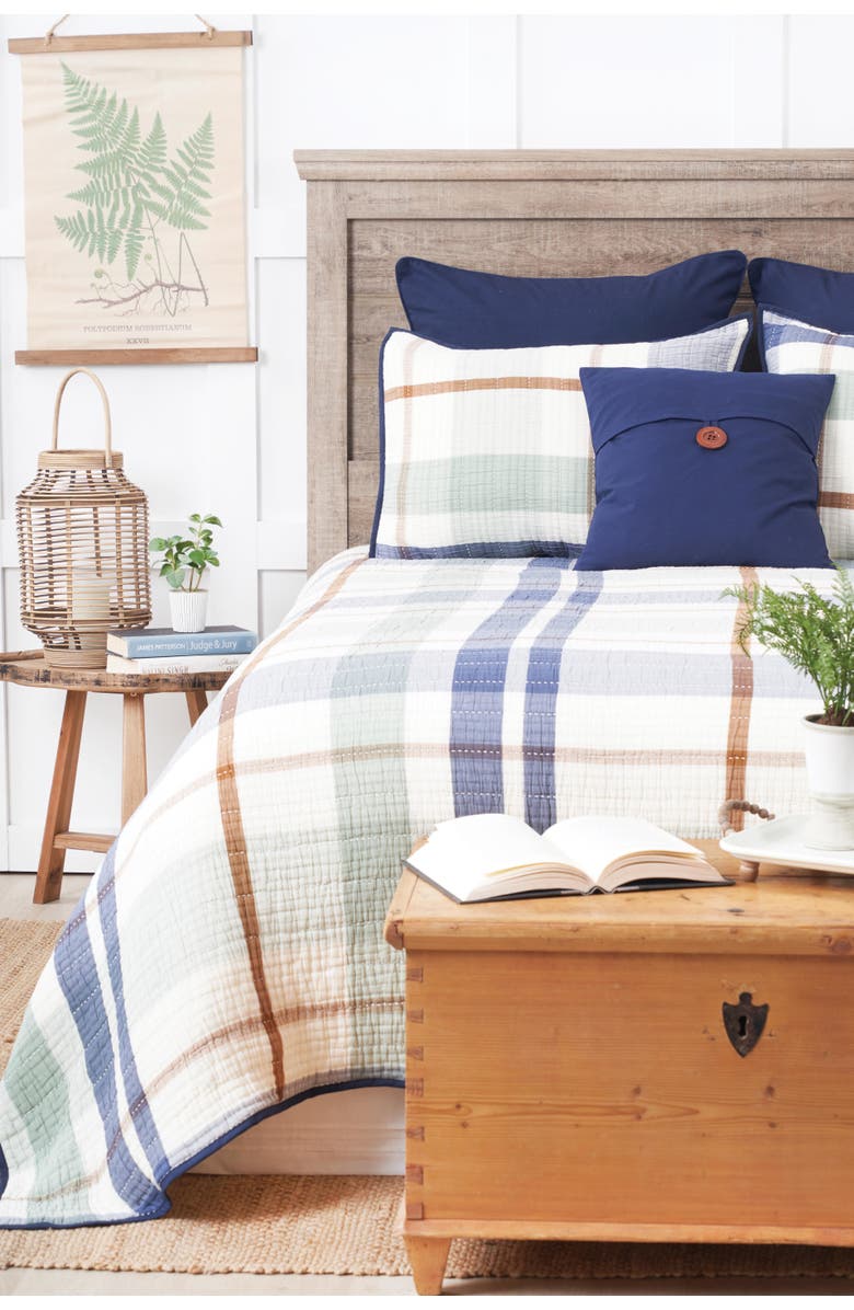 C&F Home Cypress Plaid Coverlet Set, Alternate, color, Blue