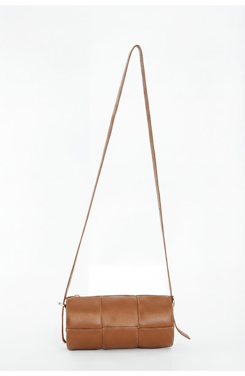 Furniq UK Harley Woven Leather Handbag, Alternate, color, Tan Brown