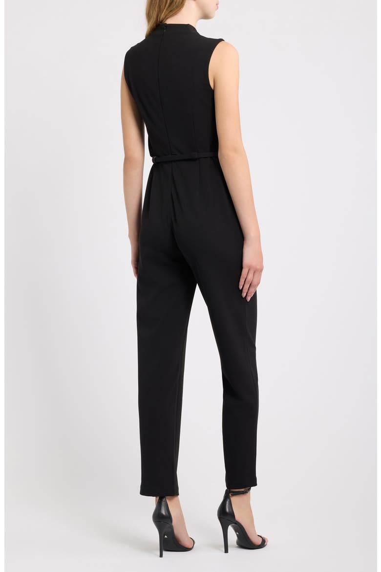 Cowl Neck Belted Jumpsuit, Alternate, color, ANNE BLACK
