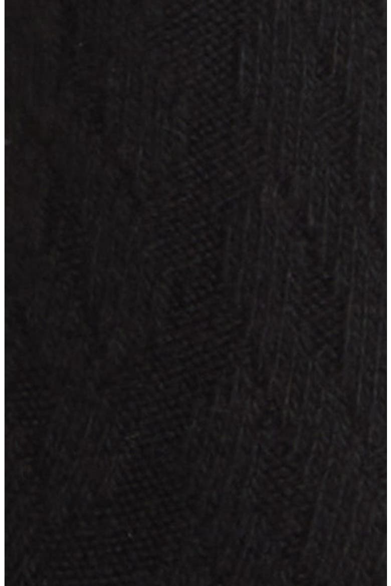 Gwen Cable Knit Wool Blend Crew Socks, Alternate, color, BLACK