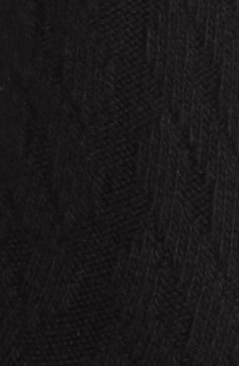 Oroblu Gwen Cable Knit Wool Blend Crew Socks, Alternate, color, Black