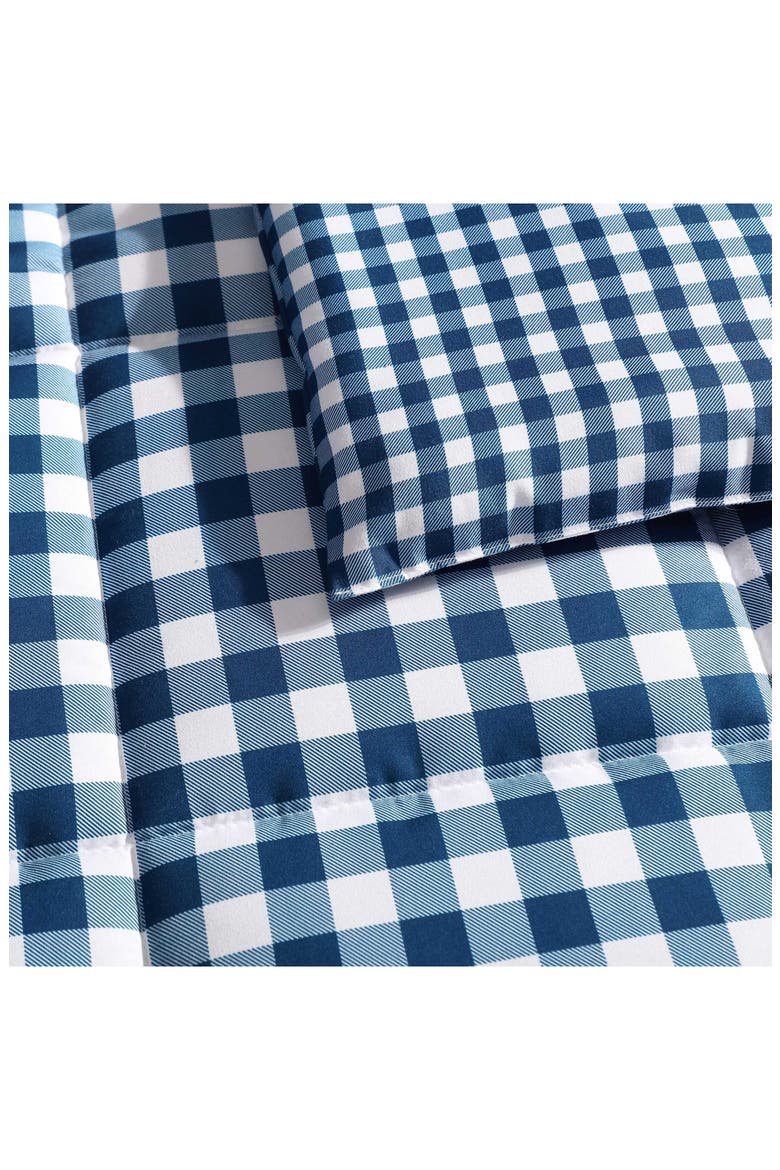 Preston Check Microfiber Comforter Set, Alternate, color, WHITE/ COSMO BLUE