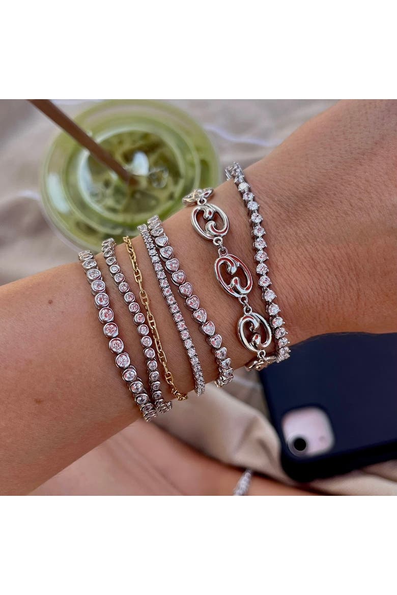 The Poppy 3mm Bezel Tennis Bracelet, Alternate, color, Silver
