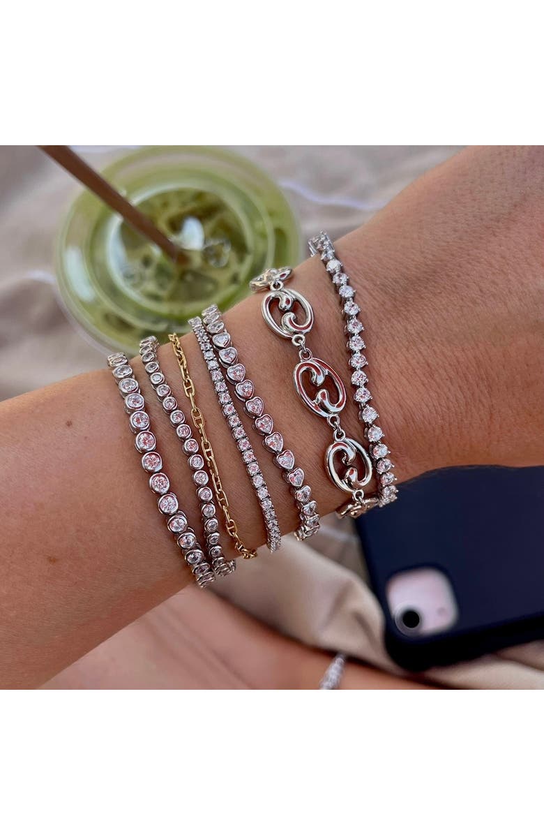 Leni James The Kate 3mm Tennis Bracelet, Alternate, color, Silver