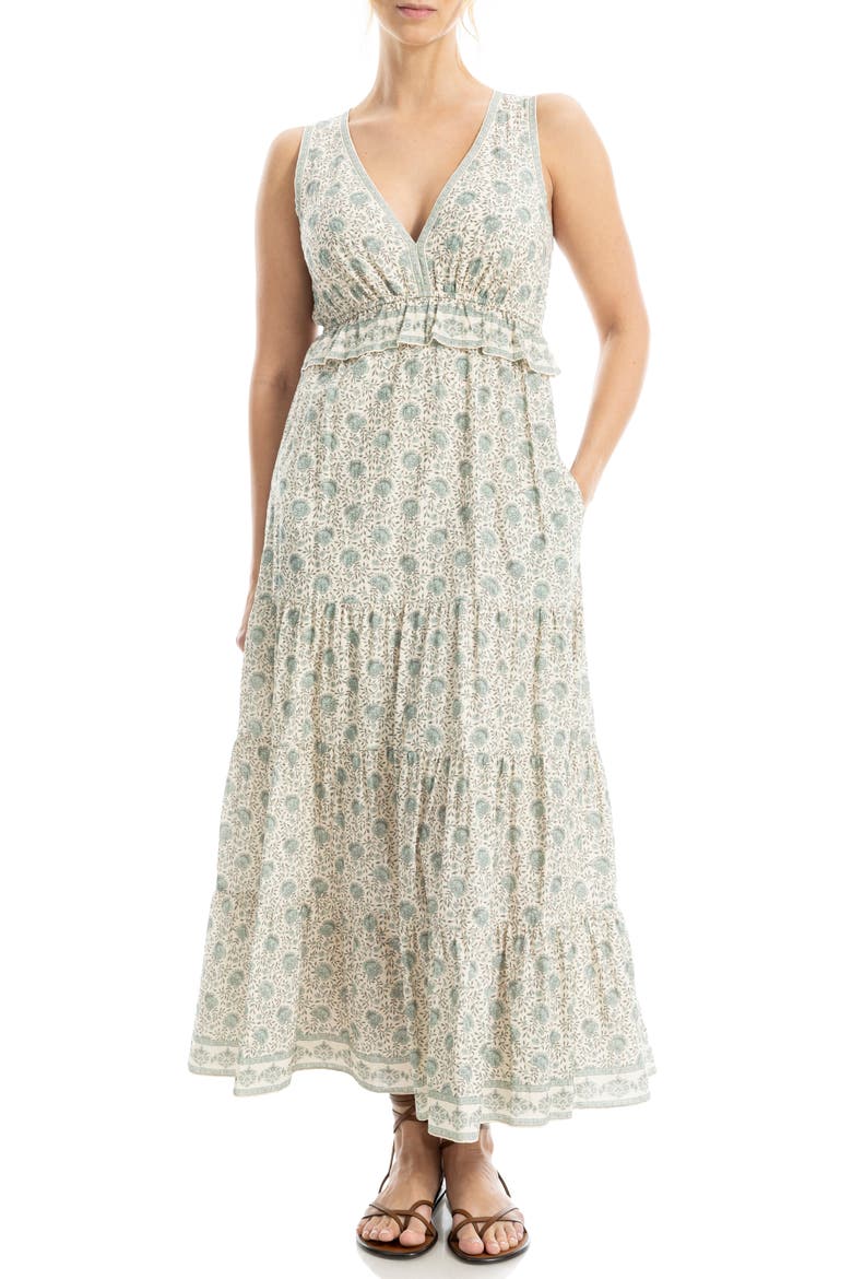 Floral Sleeveless Maxi Dress, Alternate, color, SEASHELL/ SAGE ROSEBERRY