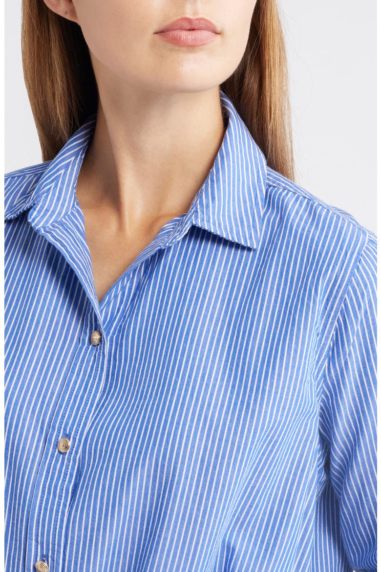 Bentley Stripe Long Sleeve Cotton Button-Up Shirt, Alternate, color, ROYAL NIGHT