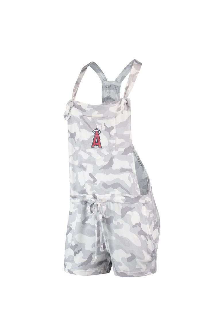 Women's Concepts Sport Gray Los Angeles Angels Camo Romper Overalls, Alternate, color, Gray