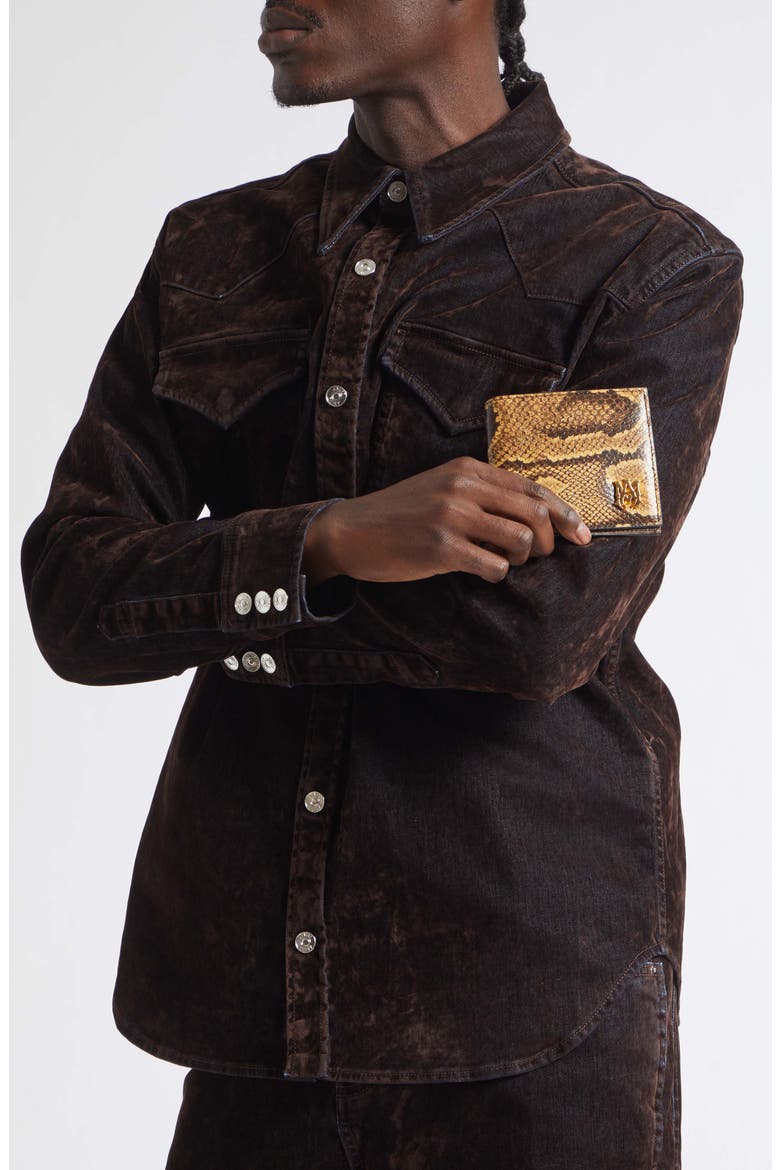 Python Embossed Bifold Wallet, Alternate, color, BROWN