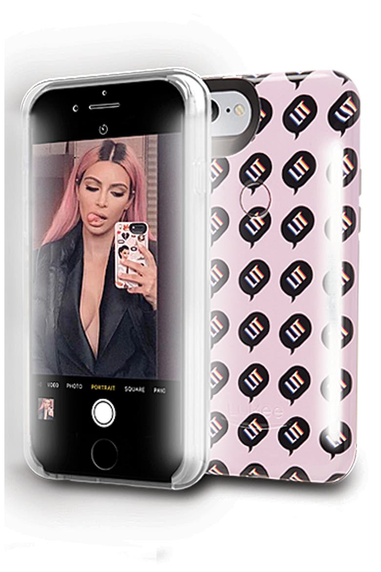 Kimoji Lit Lighted iPhone 6/6s/7/8 & 6/6s/7/8 Plus Case, Alternate, color, PINK