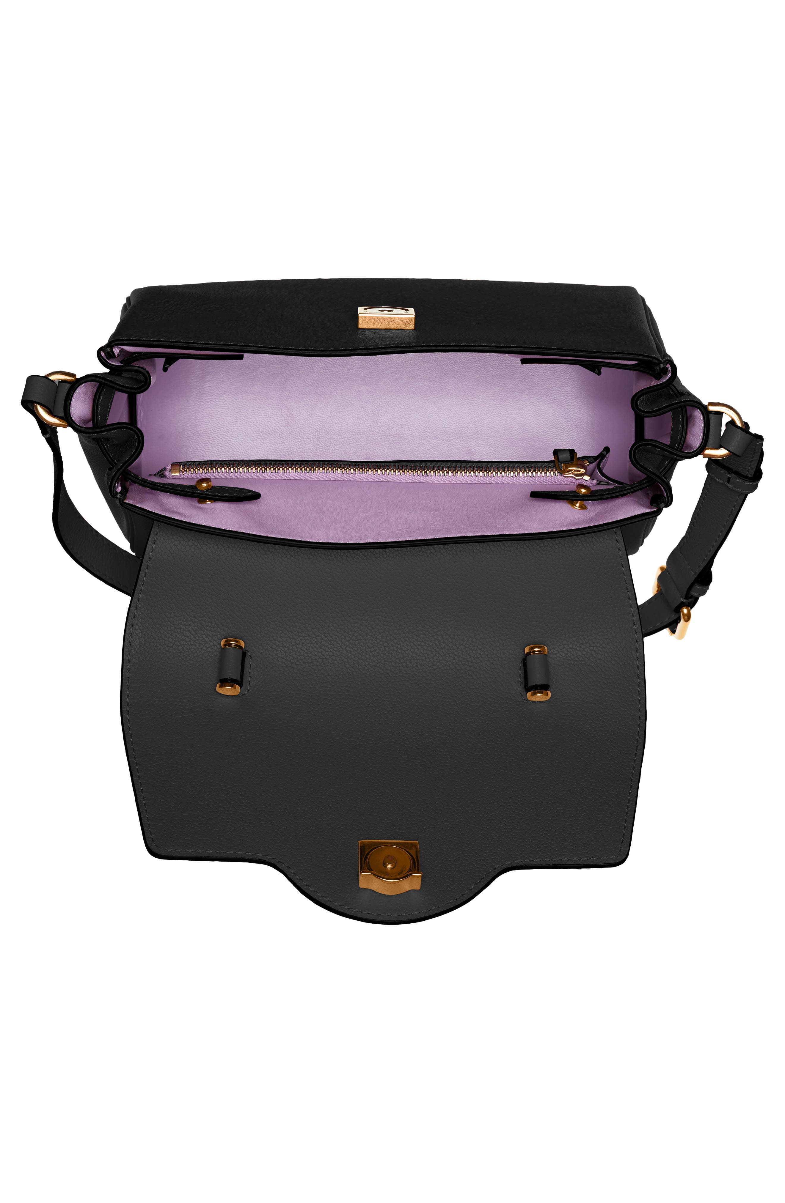 Versace La Medusa Medium Leather Top Handle Bag, Alternate, color, 