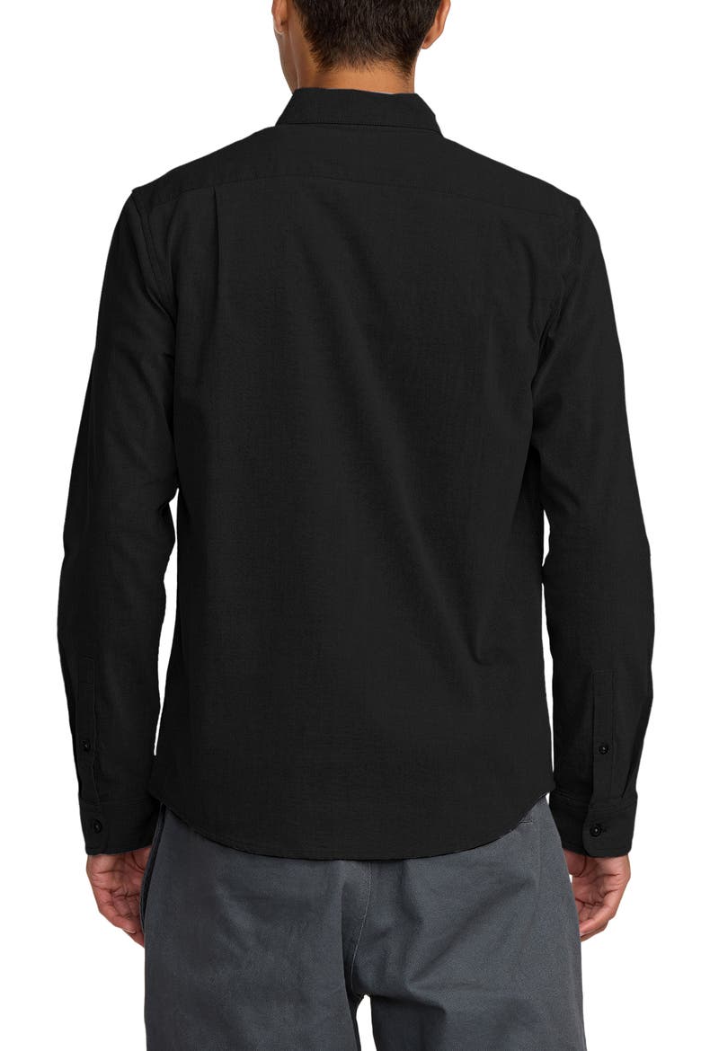 That'll Do Stretch Cotton Blend Button-Down Shirt, Alternate, color, BLACK NEW