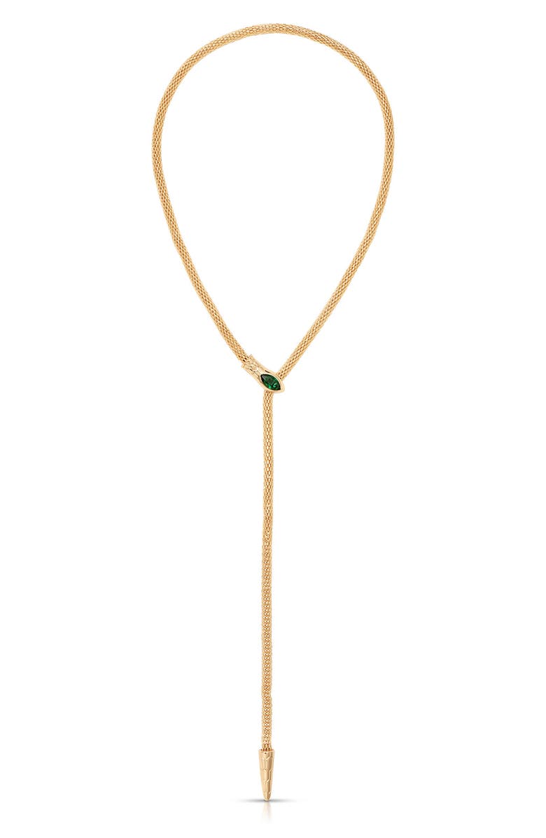 Ettika Serpentina Lariat Necklace, Alternate, color, Green