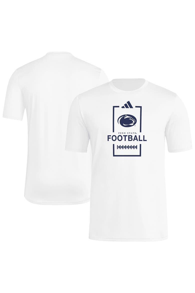 Men's adidas White Penn State Nittany Lions Football Polyester T-Shirt, Main, color, White