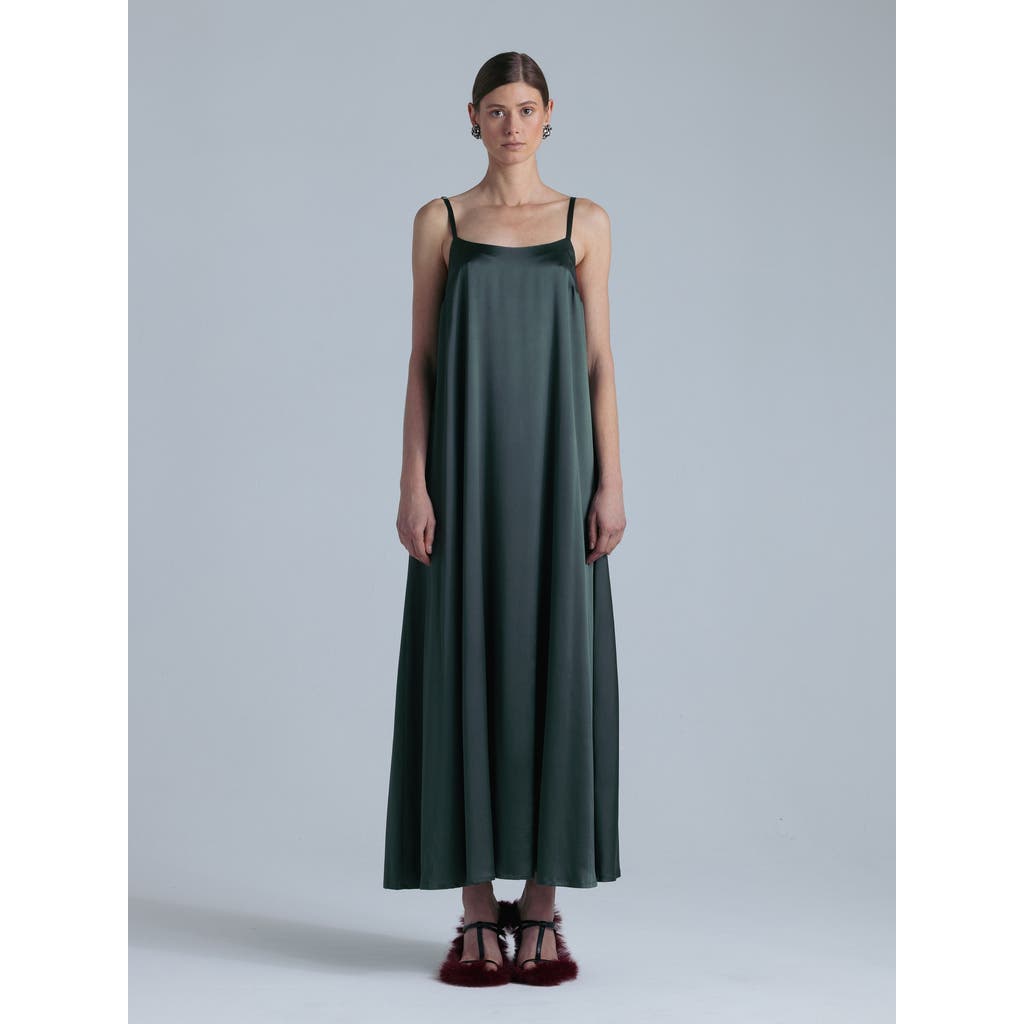 Alas Aphrodite Sleeveless Silk Maxi Dress In Green