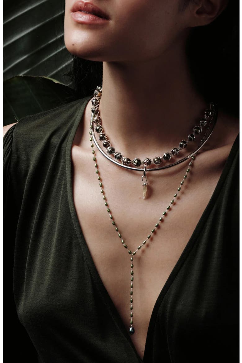Damselfly Drop Pearl Lariat Necklace, Alternate, color, 925 STERLING SILVER