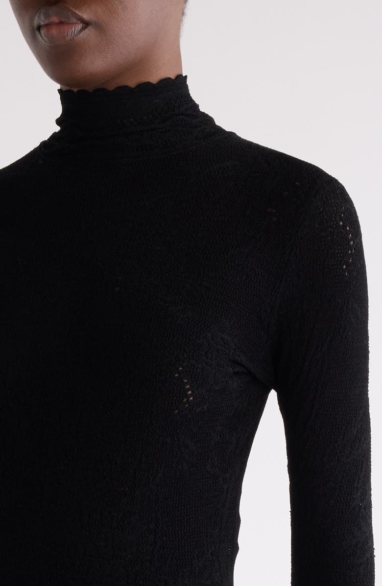 Givenchy Long Sleeve Open Back Body-Con Sweater Dress, Alternate, color, Black