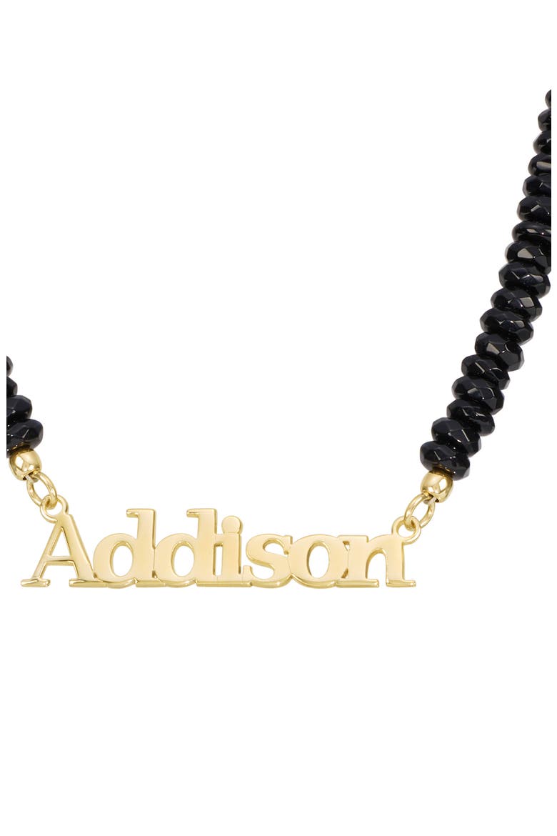 Personalized Name Onyx Bead Necklace, Alternate, color, GOLD